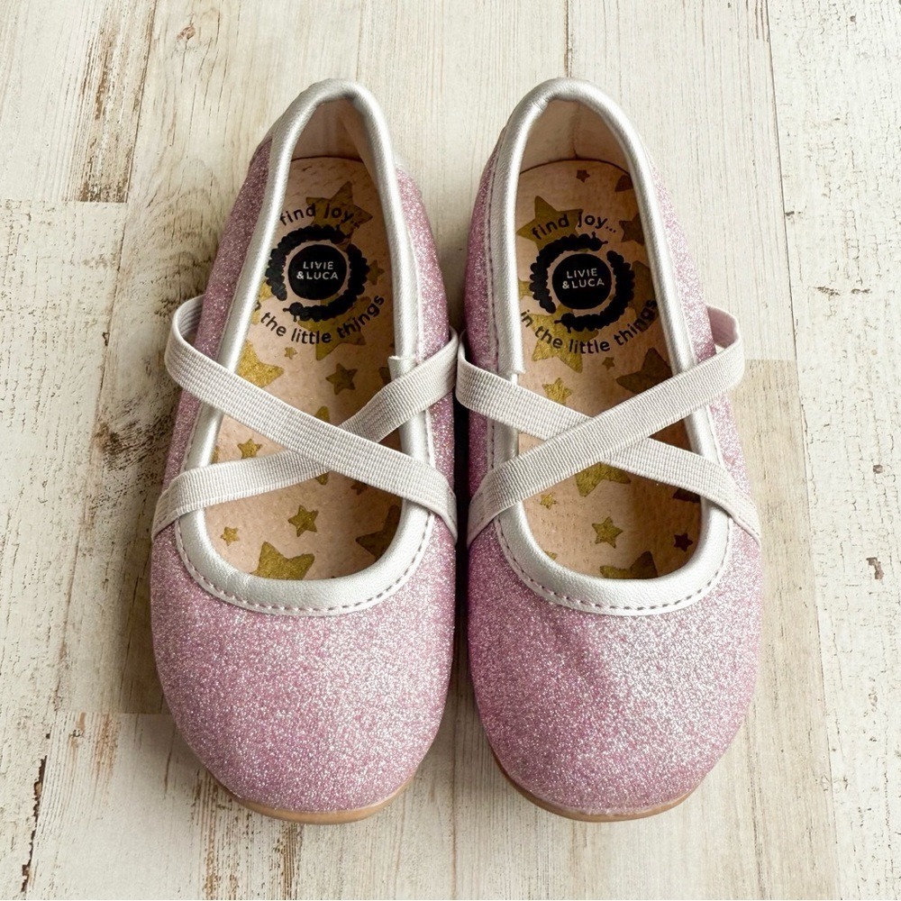 Livie & Luca Aurora 6M Pink Sparkle Glitter Ballet Flat Toddler Girls Size 6 - Picture 2 of 10